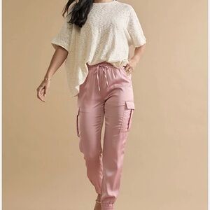 Miami Pink Satin Joggers 2300